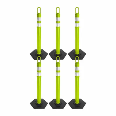 MR. CHAIN Delineator Kit: MUTCD/NCHRP-350, Portable, 47 1/2 in Overall Ht, Looper Top - Temporary Traffic Delineator Posts with Chain