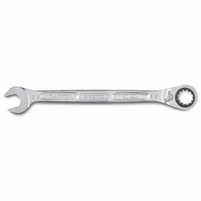 PROTO Combination Wrenches: Alloy Steel, Full Polish Chrome, 5/8 in Head Size - SAE Spline Ratcheting Combination Wrenches