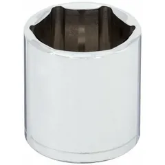 This 3/8" drive hand socket features a 15/16" SAE hex size with a 6-point standard configuration. The chrome finish provides corrosion resistance. With a 1" overall length, it is suited for tightening or loosening fasteners in automotive, machinery, and general assembly applications.
