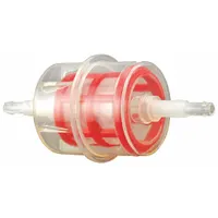 In-line fuel filter with nylon media, 2 1/16 in outside diameter and 4 3/4 in overall height. Designed for Hatz engines in buses and other commercial vehicles. Interchanges with Baldwin BF7863 and FleetGuard FF5430