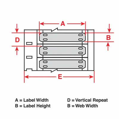 BRADY Tag Label: 13/32 in x 2 3/16 in, Aramid Fiber, Yellow, For 0 AWG Wire Gauge - Brady Precut Rectangular Tag Rolls with Corner Holes