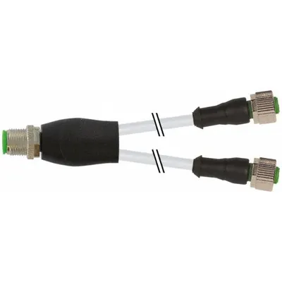 MURRELEKTRONIK M12 to M12 Y-Distributor Cordset, 4-Pin, Gray PUR, 0.3 m, IP65 - M12 to M12 Y-Distributor Cordsets with PUR Jacket for Twisting Applications