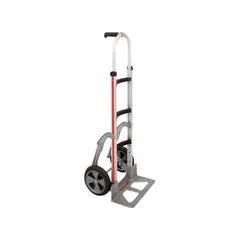 This MAGLINER hand truck features a corrosion-resistant aluminum frame and flat-free rubber tires, making it suitable for use in wet or corrosive environments. With a 500 lb capacity and single-pin design, it is used for moving heavy loads in industrial, warehouse, and commercial settings.