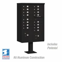 Cluster Box Unit: CBU, 18 Doors, Horizontal, 62 in H x 30 1/2 in W x 18 in D, Pedestal Mounting (MPN 3316BLK-U)