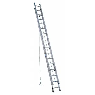 WERNER Extension Ladder: 32 ft Ladder Size, Aluminum, 250 lb Load Capacity, 64 lb Wt - Lightweight Aluminum Extension Ladders