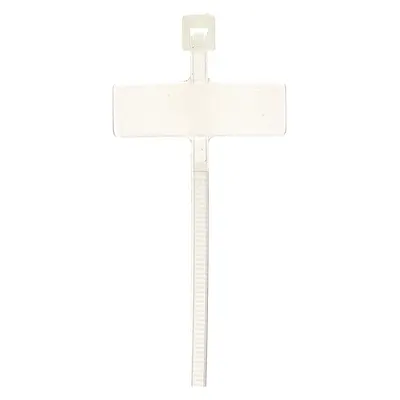 DOLPHIN COMPONENTS CORP Cable Tie: 4 in Nominal Lg, 3/4 in Nominal Max. Bundle Dia., Natural - Vertical Flag Identification Cable Ties