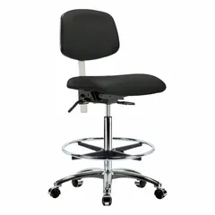 Vinyl Cleanroom Task Chair, Armless, ISO 5, Aluminum Base, Height Range 26 1/4 in to 36 in