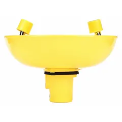 Plastic bowl assembly for use as a replacement component in Bradley commercial washroom fixtures. Suitable for maintenance and repair of sink basins in industrial, institutional, and public facility plumbing systems.