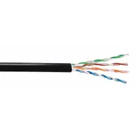 GENSPEED Category Cable: 100 ft Cable Lg, 24 AWG, Riser, Black, PE, Std, 5136100, 1/4 in Outside Dia
