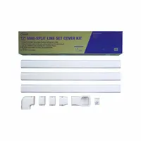 This line cover kit conceals and protects refrigerant line sets for ductless mini-split systems. It provides a finished appearance and helps shield lines from damage during operation