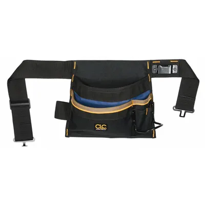 CLC 1245 Tool Belt, Black, 5 Pockets, Adjustable 29-46 in Waist, Non-Padded - Tool Belts