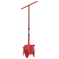 This sprinkler head trimmer features a steel head and steel handle with a T-Grip for manual trimming around sprinkler heads. The 5/8-inch shaft provides reach for precise edging in lawns and turf areas. Suitable for maintaining grass boundaries near irrigation equipment