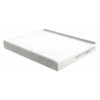 Rectangular panel cabin air filter with paper media. Includes two gaskets for sealing. Used in vehicle cabin ventilation systems to filter incoming air