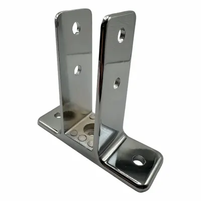 HADRIAN Wall Screen Bracket: Chrome Zamac, Chrome-Plated, 1 3/8 in Overall Ht - Brackets, Alcove Clips & Channels for Bathroom Partitions