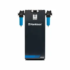 This modular regenerative desiccant compressed air dryer removes moisture from compressed air systems. Rated for 27 cfm flow with a maximum operating pressure of 217 psi and 120V electrical supply. Suitable for applications requiring dry air such as pneumatic controls and instrumentation.