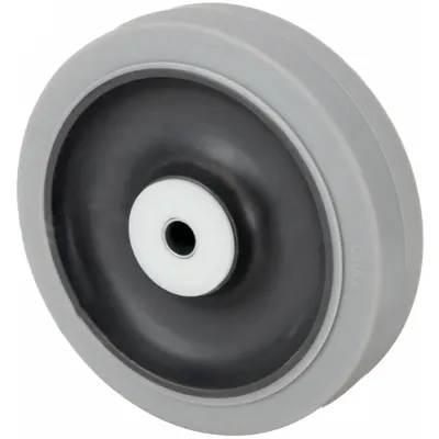 OEM Caster Wheel: 5 in Wheel Dia - Nonmarking Rubber Tread on Plastic Core Wheels