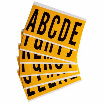 BRADY Letter Label Set: 3 7/8 in Character Ht, Indoor/Outdoor, Non-Reflective - Permanent Letters & Numbers