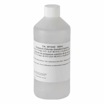 HACH Conductivity Standard Solution: 500 mL Volume, Liquid, 1,412 µS/cm, Bottle - Conductivity Standards