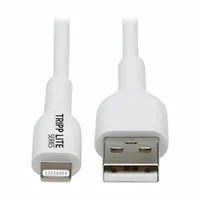 EATON TRIPP LITE Usb Cable: Type A End 1, Lightning End 2, White, 6.6 ft Lg, 2.0 USB Specification (MPN M100AB-02M-WH)
