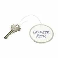 Key Tag: 500 Key Tags, Oval, White, Paper, 2 1/4 in Overall Ht, 2 1/4 in Overall Wd, 500 PK (MPN 14316)