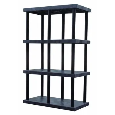 STRUCTURAL PLASTICS Plastic Shelving: 48 in x 24 in, 75 in Overall Ht - High-Durability Fixed Press-Fit Stationary Plastic Shelving