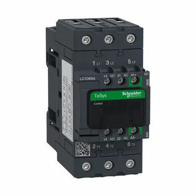 SCHNEIDER Magnetic Contactor: Non-Reversing, 3 Poles, 3NO Contacts, 65 A - Non-Reversing IEC Contactors