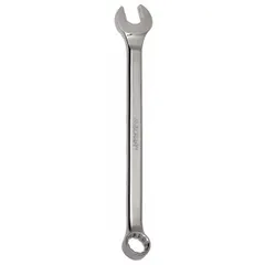 This metric 12-point combination wrench features a 19 mm head size with an offset design for improved access to fasteners. The chrome finish provides corrosion resistance, and the overall length is 10 3/4 inches. Suitable for tightening or loosening metric fasteners in maintenance and repair tasks.