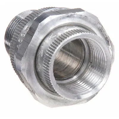 APPLETON ELECTRIC Straight Union - Conduit to Box: Aluminum, UNY, 3/4 in Trade Size, Female to Male