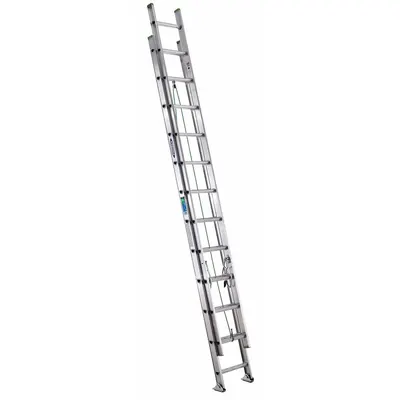 WERNER Extension Ladder: 24 ft Ladder Size, Aluminum, 225 lb Load Capacity, 34 lb Wt - Lightweight Aluminum Extension Ladders