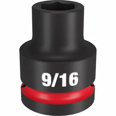 MILWAUKEE Standard Impact Socket: 3/4 in Drive Size, SAE, 9/16 in Socket Size, 6-Point - 3/4" Drive Impact Sockets