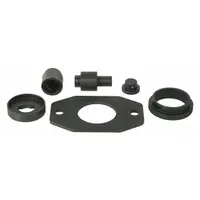 This steel rear suspension bushing adapter kit is designed for heavy duty vehicles and is compatible with OTC models 4274 and 4275. It includes a D-Pin Adapter and measures 14 inches by 12 inches by 5 inches. Used for removing and installing rear suspension bushings in fleet and truck maintenance