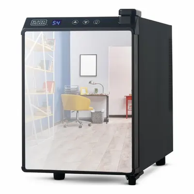 BLACK & DECKER Refrigerator: Black, 0.8 cu ft Total Capacity, 2 Shelves - Beverage Coolers