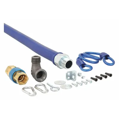 DORMONT Gas Safety Kit: 1 in Hose Inside Dia., 36 in Hose Lg, 379,000 BTU Capacity - Moveable Foodservice Connectors