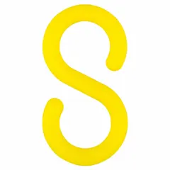 S-Hook for Plastic Chain Barrier, Yellow, 1 237/500 in Overall Length, Plastic
