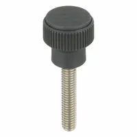 Hand Knob: Knurled, Plastic w/ SS Thread, 5/16"-18 Thread, 40 mm Thread Lg, 26 mm Dia, Gray (MPN K0247.02A3X40)