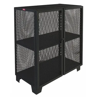 JAMCO Storage Cabinet: 48 in x 36 in x 54 in, 2 Fixed Shelves, Swing Handle & Padlock Hasp - Industrial Ventilated Shelf Cabinets