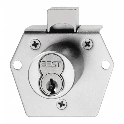 BEST Deadbolt Lock: Coreless, Vertical, Diamond, 2 1/8 in Body Ht, 1 7/8 in Body Wd - Deadbolt Cabinet & Drawer Locks with Interchangeable Cores