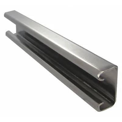 CALBRITE Strut Channel - Solid Wall: 316 Stainless Steel, Polished, 12 ga Gauge - Solid Walls Strut Channels