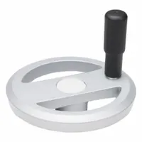JW WINCO Spoked Hand Wheel: Spoked, Revolving Handle, Aluminum, 18 mm Bore, 200 mm Dia (MPN 18MRX5V/R)