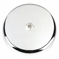 KISSLER One-Hole Overflow Plate: Universal, Brass, Chrome Finish, 3 1/4 in Trim Plate Wd (MPN 42-7131)