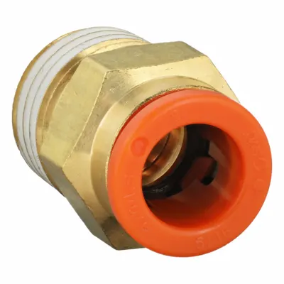 SMC KQ2H09-35AS Push-to-Connect x MNPT Brass Tube Fitting - Polybutylene & Brass Tube Fittings