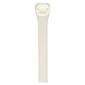 Natural nylon cable ties for bundling and organizing wires, cables, and hoses in indoor environments. Each tie has a 10-inch nominal length, 0.14-inch width, and a 2 3/4-inch maximum bundle diameter. Supplied in a pack of 1,000. Not rated for outdoor use.