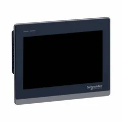 10-inch TFT color LCD HMI with resistive touch interface. Operates on 24V DC power supply. Used for monitoring and controlling machinery, processes, and production lines in industrial automation environments.
