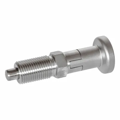 JW WINCO Indexing Plunger: Locking, 316 SS, M16x1.5 Thread - Locking Pull-Knob Indexing Plungers