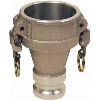 DIXON VALVE & COUPLING Cam and Groove Adapter: 100 psi Max. Working Pressure @ 70 F, 6 39/64 in Overall Lg - Type DA Aluminum Cam & Groove Fittings