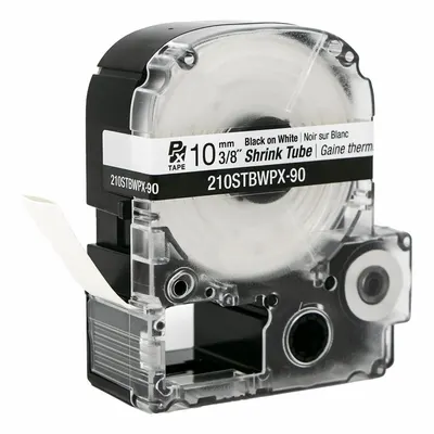 EPSON Sleeve Label: 3/8 in x 3/8 in, Polyolefin, White (Matte) - Epson Continuous Sleeve Label Roll Cartridges