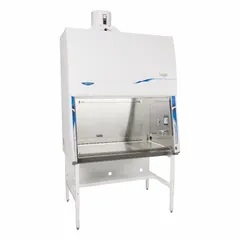 This Class II, Type B2 biosafety cabinet provides product and personnel protection for work with hazardous biological agents. The stainless steel construction resists corrosion and facilitates cleaning. With a 78 3/8 in width and 32 in depth, it offers ample workspace. Type B2 design exhausts 100% of air outside, suitable for applications involving volatile chemicals or radionuclides. Blower not included.
