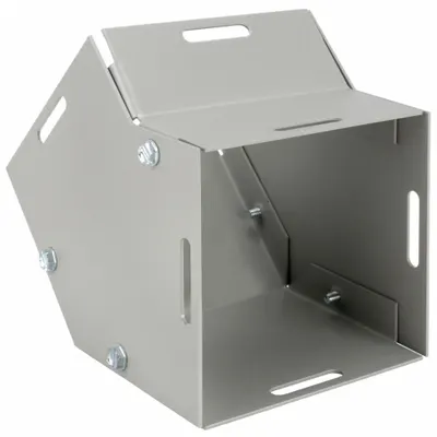 WIEGMANN Wireway 45 Degree Elbow: 4 in Wd, 4 in Ht, 16 ga Gauge, 1, Screw-On Cover - 45 Degree Elbows for Indoor Wireways