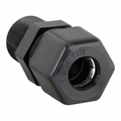 PARKER Polypropylene Compression Tube Fitting, 1/2 in OD x 1/2 in MNPTF, P8MC8 - Polypropylene Compression Tube Fittings