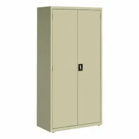 HIRSH Storage Cabinet: 36 in x 18 in x 72 in, Recessed Twist Handle & Keyed, Frame, Shelves, Tan (MPN 22004)